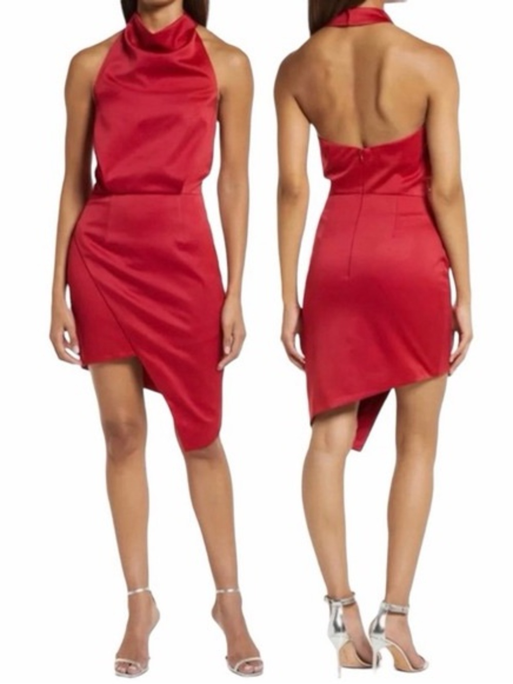 Elliatt Red Halter Asymmetrical Dress